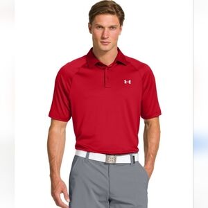 Under Armour Men's Red Tech Polo Size Small